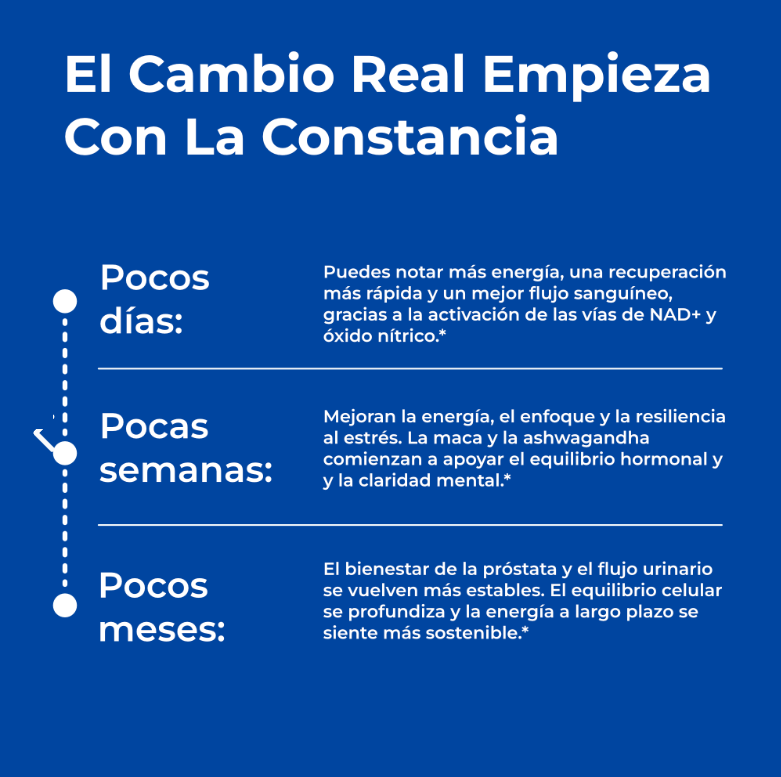 NAD+ MenS Complex — timeline de resultados esperados
