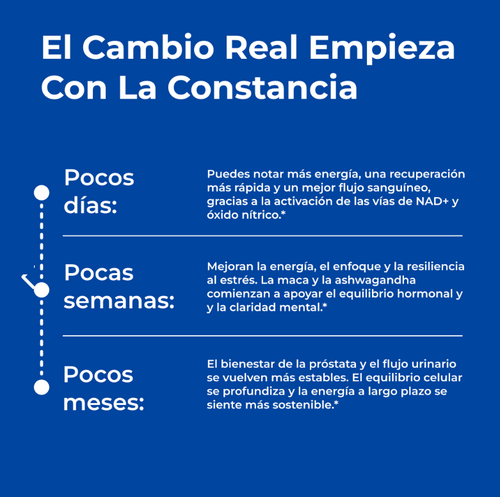 NAD+ MenS Complex — timeline de resultados esperados