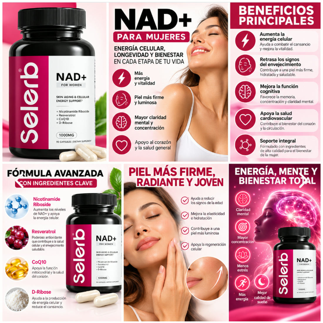Material informativo del fabricante sobre la fórmula de NAD+ for Women.